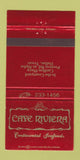 Matchbook Cover - Cafe Riviera Dallas TX 30 Strike