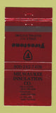 Matchbook Cover - Milwaukee Madison LaCrosse WI Insulation Firestone  30 Strike
