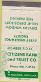 Matchbook Cover - Citizens Bank Trust Co Plaquemine LA wear 30 Strike