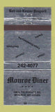 Matchbook Cover - Monroe Diner Monroe MI WEAR 30 Strike