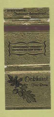 Matchbook Cover - Oakhurst Tea Room Somerset PA WEAR 30 Strike