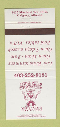 Matchbook Cover - Bull Shooters Saloon billiards Calgary AB 30 Strike