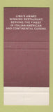 Matchbook Cover - Milano Club Lima OH Italian 30 Strike