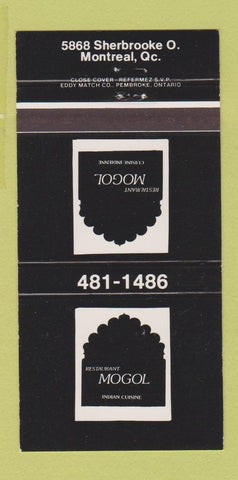 Matchbook Cover - Restaurant Mogol Restaurant Montreal QC 30 Strike