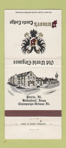 Matchbook Cover - Jumer's Castle Lodge Peoria Champaign IL Bettendorf 30 Strike