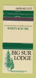 Matchbook Cover - Big Sur Lodge Big Sur CA 30 Strike