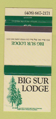 Matchbook Cover - Big Sur Lodge Big Sur CA 30 Strike