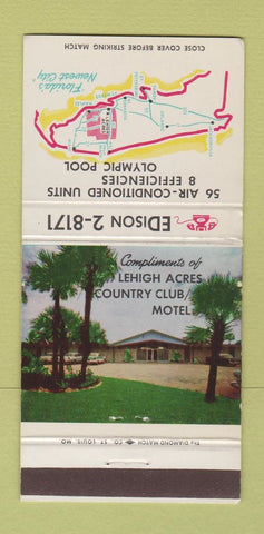 Matchbook Cover - Lehigh Acres Country Club Motel FL 30 Strike