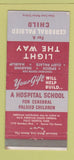 Matchbook Cover - Hospital School Cerebral Palsy Kansas City KS 30 Strike