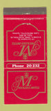 Matchbook Cover - Menzies Hotel Sydney Australia 30 Strike