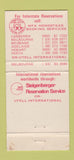 Matchbook Cover - Menzies Hotel Sydney Australia 30 Strike