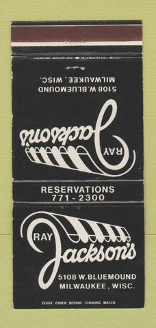 Matchbook Cover - Ray Jackson's Restaurant Milwaukee WI 30 Strike