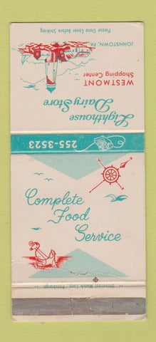 Matchbook Cover - Lighthouse Dairy Store Johnstown PA WEAR 30 Strike
