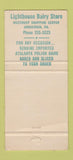 Matchbook Cover - Lighthouse Dairy Store Johnstown PA WEAR 30 Strike