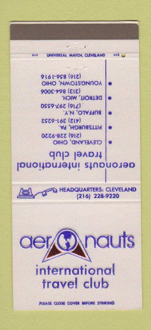 Matchbook Cover - Aeronauts Travel Club Cleveland Pittsburgh Buffalo  30 Strike