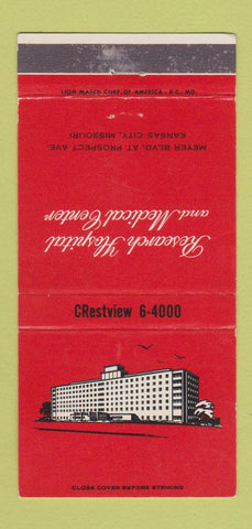 Matchbook Cover - Research Hospital Medical Center Kansas City MO 30 Strike