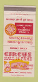 Matchbook Cover - Circus Hall of Fame Sarasota FL 30 Strike