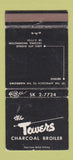 Matchbook Cover - Towers Charcoal Broiler Tacoma WA WEAR 30 Strike