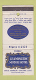 Matchbook Cover - Leamington Motor Hotel Oakland CA WEAR 30 Strike