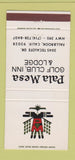 Matchbook Cover - Pala Mesa Golf Club Lodge Fallbrook CA 30 Strike