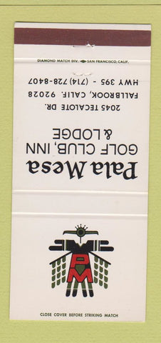 Matchbook Cover - Pala Mesa Golf Club Lodge Fallbrook CA 30 Strike