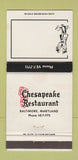Matchbook Cover - Chesapeake Restaurant Baltimore MD 30 Strike