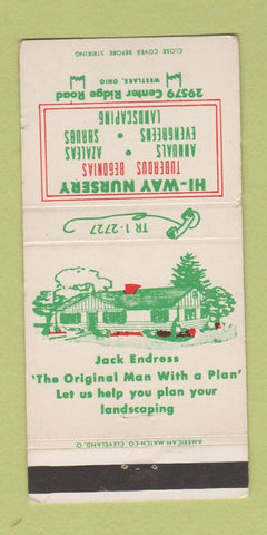 Matchbook Cover - Hi Way Nursery Trees Westlake OH WEAR 30 Strike
