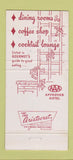 Matchbook Cover - Gus Genetti Hotel Motel Hazleton PA 30 Strike