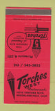 Matchbook Cover - Torchest Restaurant Inglewood Woodland Hills CA 30 Strike