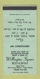 Matchbook Cover - Wellington Square Restaurant Wellington ON 30 Strike