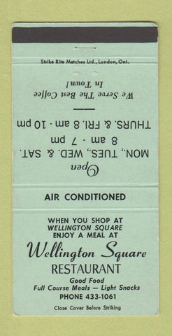 Matchbook Cover - Wellington Square Restaurant Wellington ON 30 Strike
