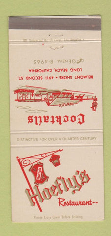 Matchbook Cover - Hoefly's Restaurant Long Beach CA 30 Strike