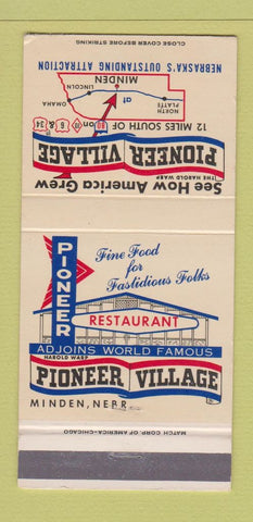 Matchbook Cover - Pioneer Village Minden NE 30 Strike