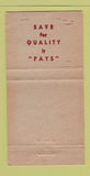 Matchbook Cover - Marv Atkins Imports Parry Sonds ON Burberry Coats 30 Strike