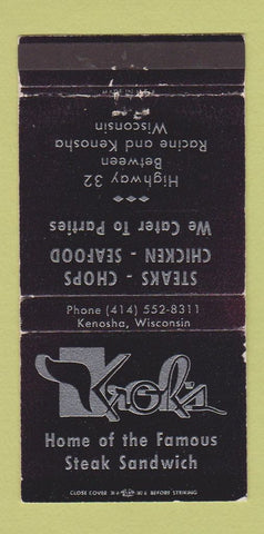 Matchbook Cover - Kror's Restaurant Kenosha WI 30 Strike