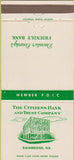 Matchbook Cover - Citizens Bank Trust Bainbridge GA WEAR 30 Strike