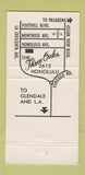 Matchbook Cover - Three Oaks Montrose CA 30 Strike