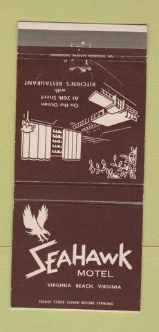 Matchbook Cover - Seahawk Motel Virginia Beach VA 30 Strike
