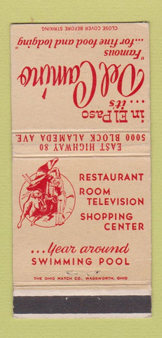 Matchbook Cover - Del Camino El Paso TX WEAR 30 Strike
