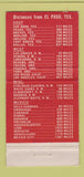 Matchbook Cover - Del Camino El Paso TX WEAR 30 Strike