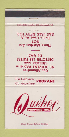 Matchbook Cover - Quebec Propane QC 30 Strike
