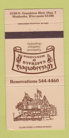 Matchbook Cover - Weissgerber's Gasthaus Waukesha WI WEAR 30 Strike