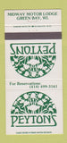 Matchbook Cover - Peytons Green Bay WI restaurant 30 Strike