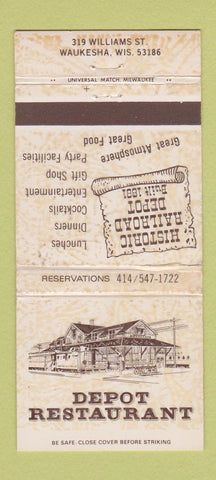 Matchbook Cover - Depot Restaurant Waukesha WI 30 Strike