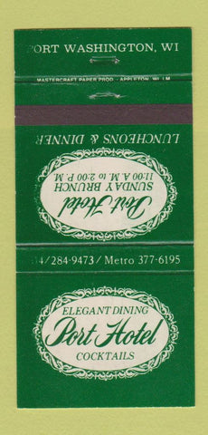 Matchbook Cover - Port Hotel Port Washington WI 30 Strike