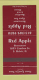 Matchbook Cover - Red Apple Restaurant South Beloit IL 30 Strike
