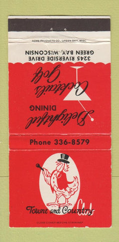 Matchbook Cover - Towne and Country Club Green Bay WI restaurant 30 Strike