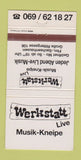 Matchbook Cover - Werkstatt Live Music German 30 Strike