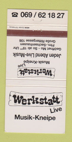 Matchbook Cover - Werkstatt Live Music German 30 Strike
