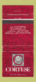 Matchbook Cover - Cortese Restaurant Binghamton NY 30 Strike